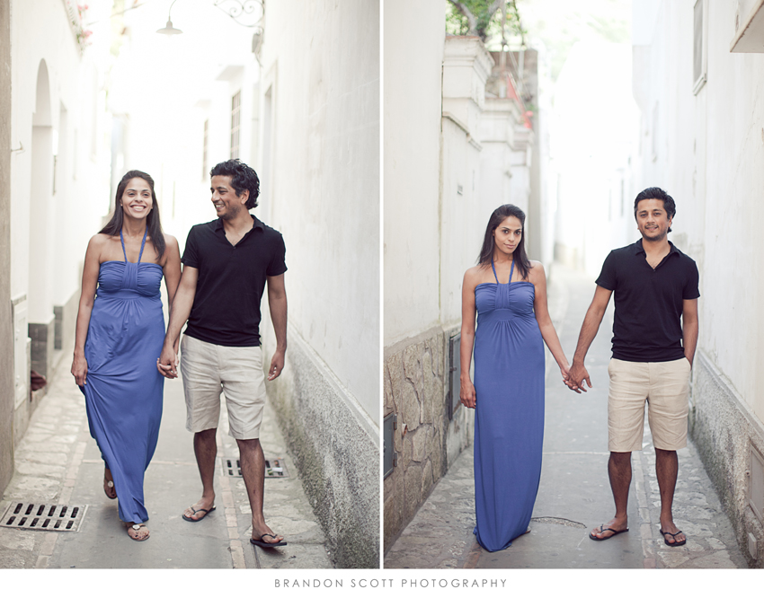 Capri wedding photos of couple in streets of anacapri