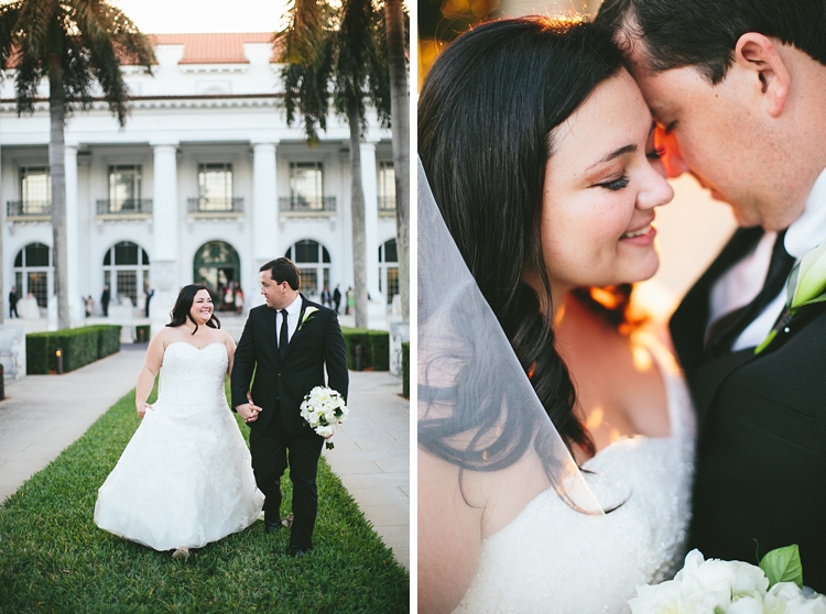 Flagler Museum Wedding with Bride and Groom